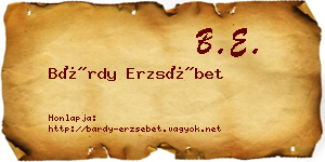 Bárdy Erzsébet névjegykártya
